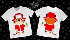 тигр в ушанке с елкой